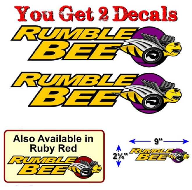 Rumble Bee 2.25"x 9" Tool Box Decals - Click Image to Close